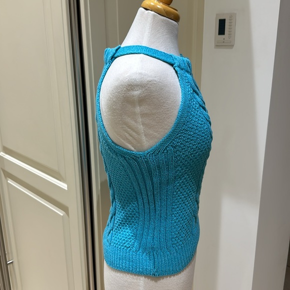 Pilcro Turquoise Cable knit halter top sweater - Picture 10 of 11